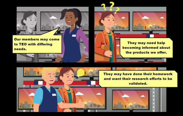 Example of customer service training using comics