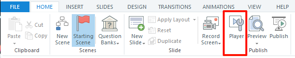 Storyline 360 Navigation Player Button in top menu