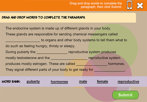 Mad libs interactive training example