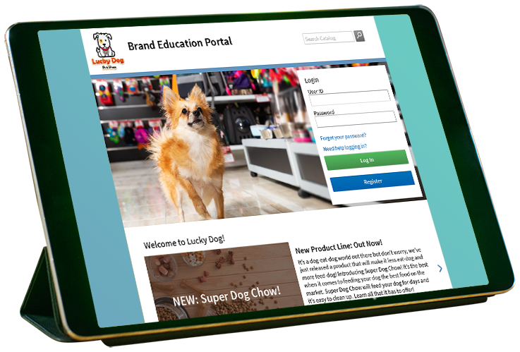 Brand Education example on an iPad